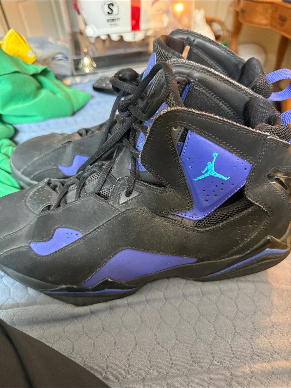 Jordan Black and Purple High-Top Sneakers